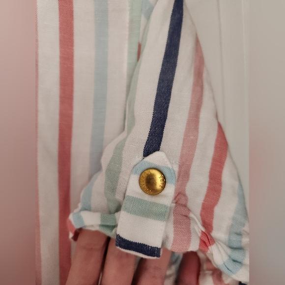 SOUTHERN TIDE KAMRYN STRIPED SHIRT DRESS CLASSIC WHITE - Picture 7 of 9